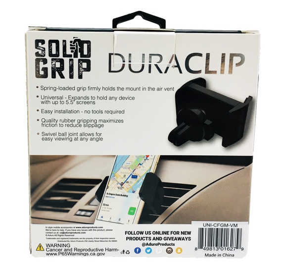 Aduro Solid Grip Dura Clip Pro Mount (Up To 5.5')