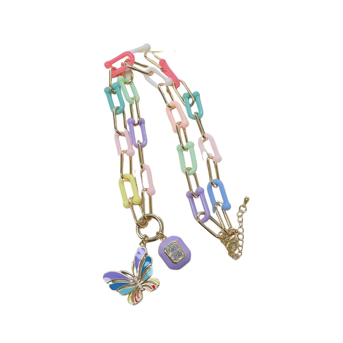 Multicolored Butterfly Necklace