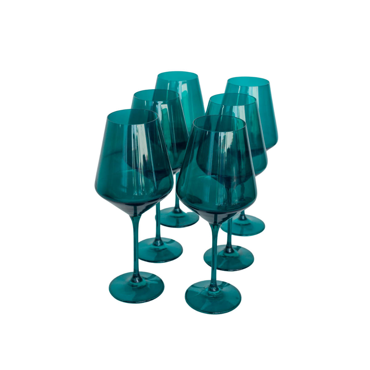 Estelle Colored Wine Stemware- Emerald Green