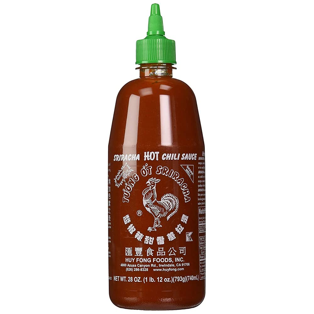 Sriracha Hot Chili Sauce Bottle from Huy Fong 28oz, Pack of 4