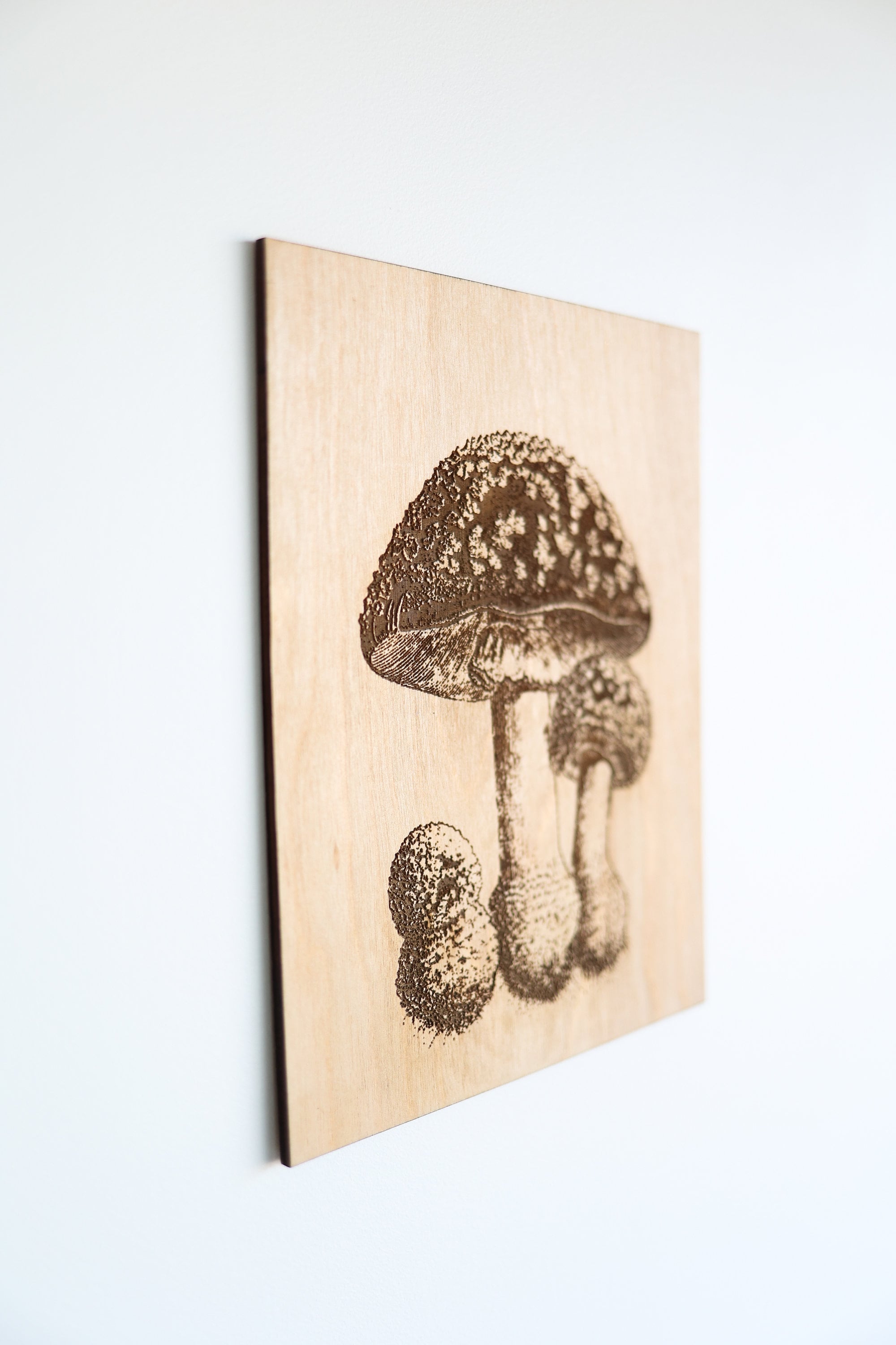 Wooden Mushroom Panel Wall Art