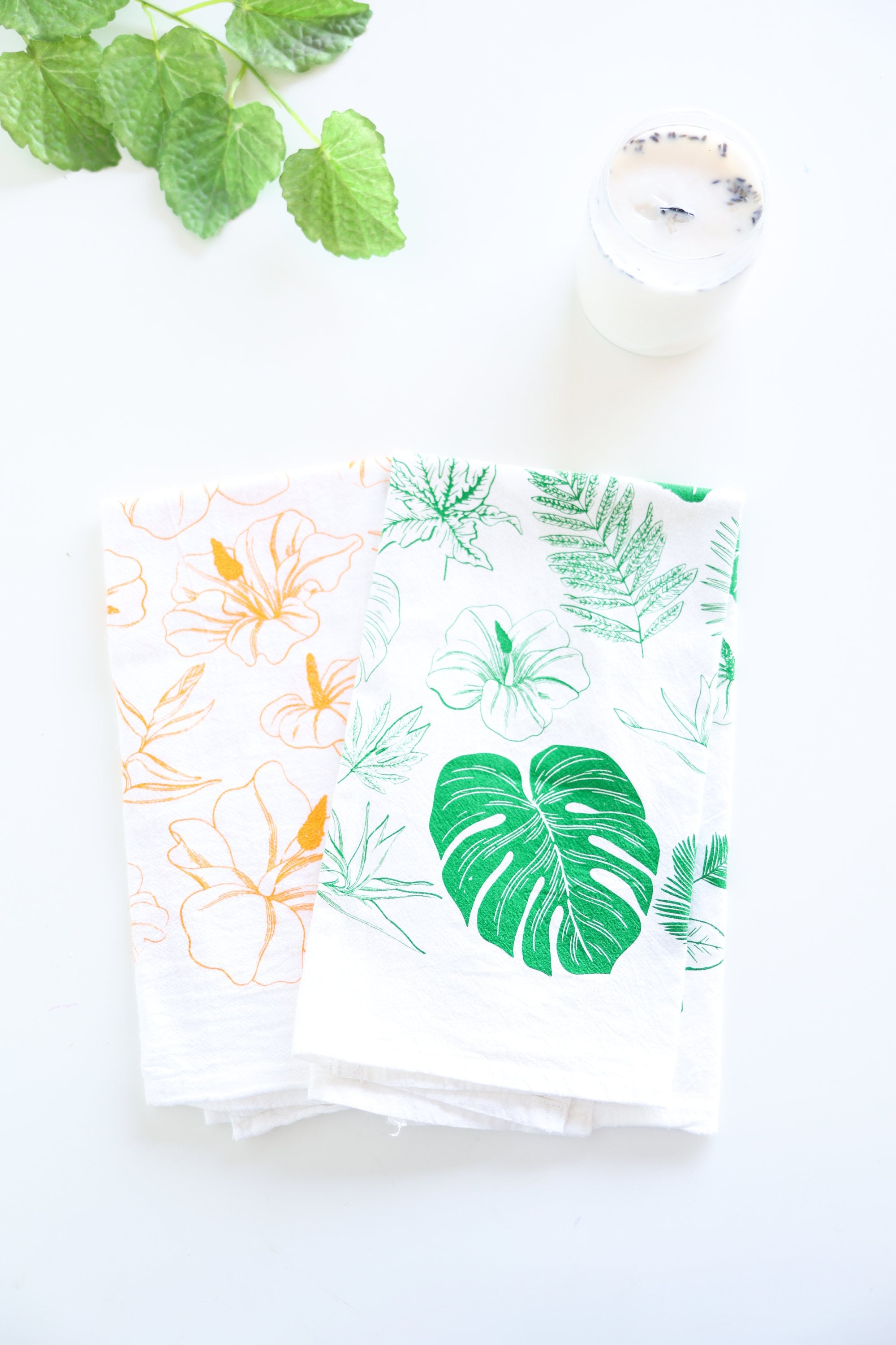 Tropical Leaves Tea Towel