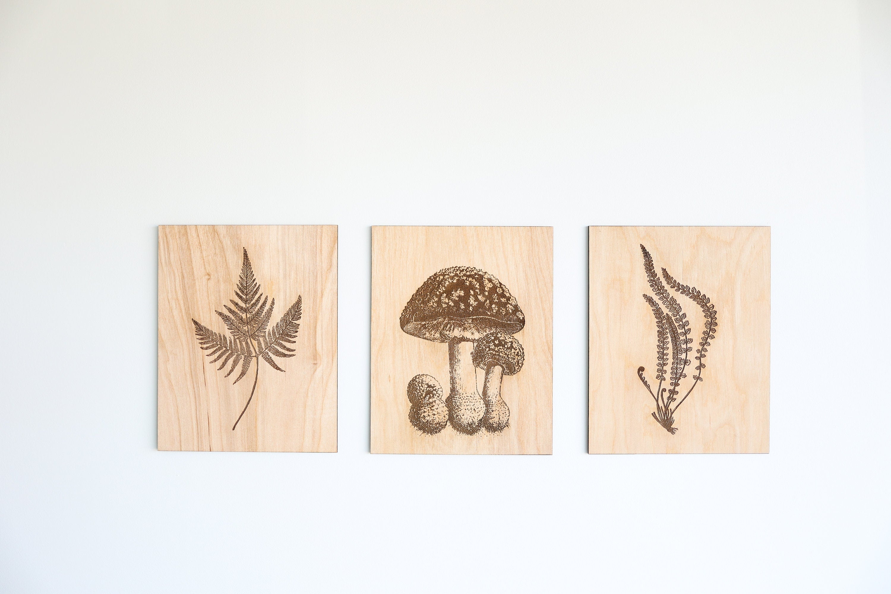 Wooden Mushroom Panel Wall Art