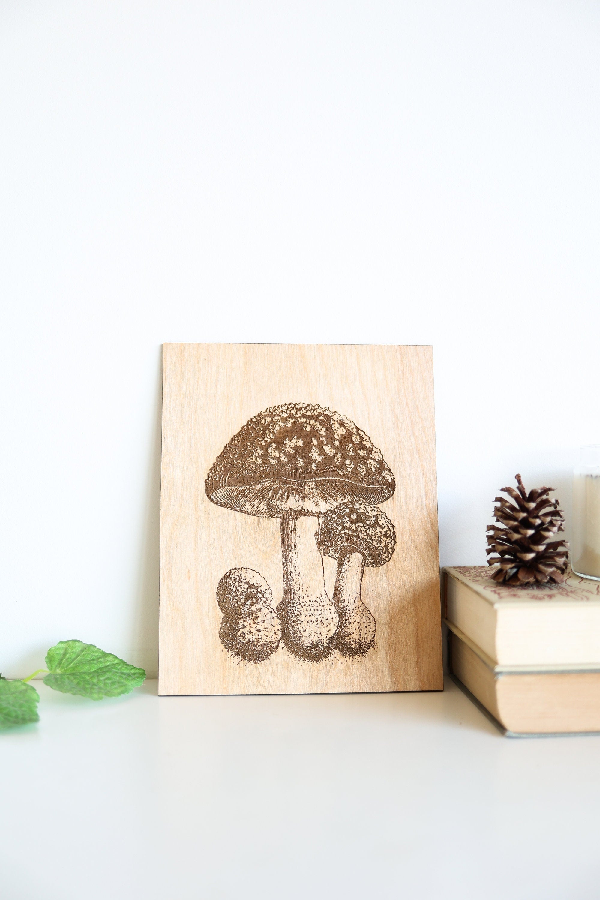 Wooden Mushroom Panel Wall Art