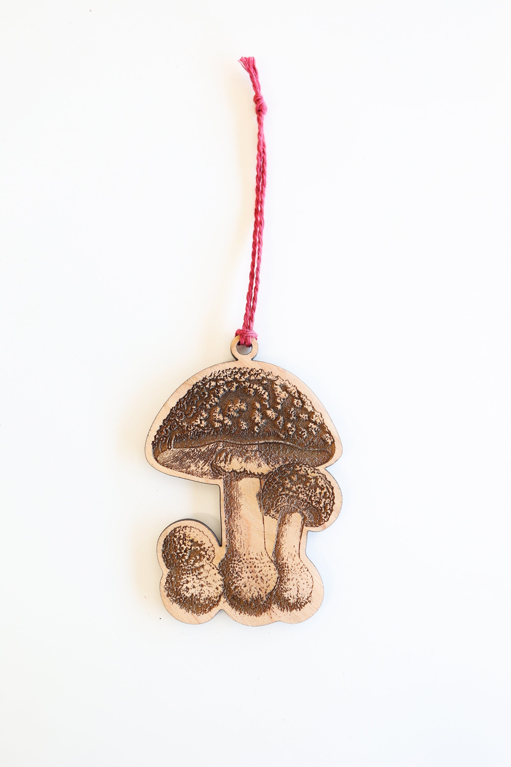 Wooden Mushroom Christmas Ornament