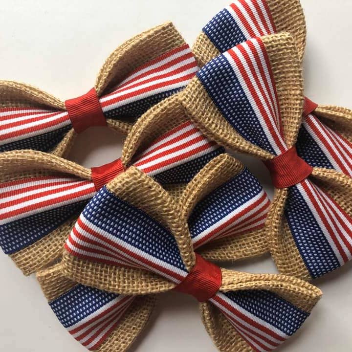American Flag Dog Bow Tie