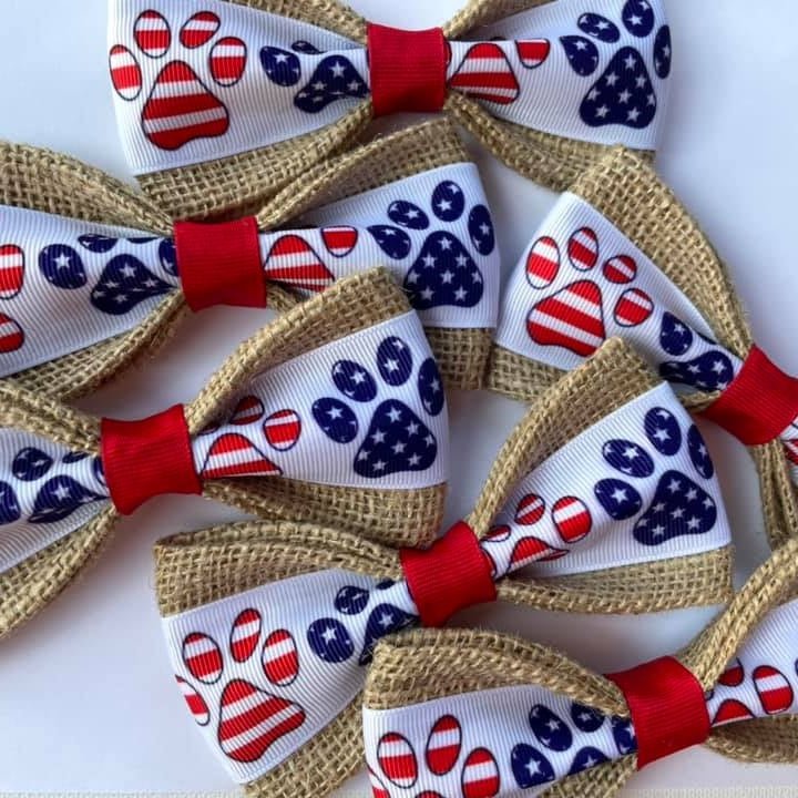Patriotic Dog Bow Tie
