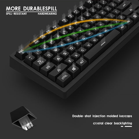 Basaltech Mechanical Feeling Keyboard with LED Backlit, 104-Key Quiet