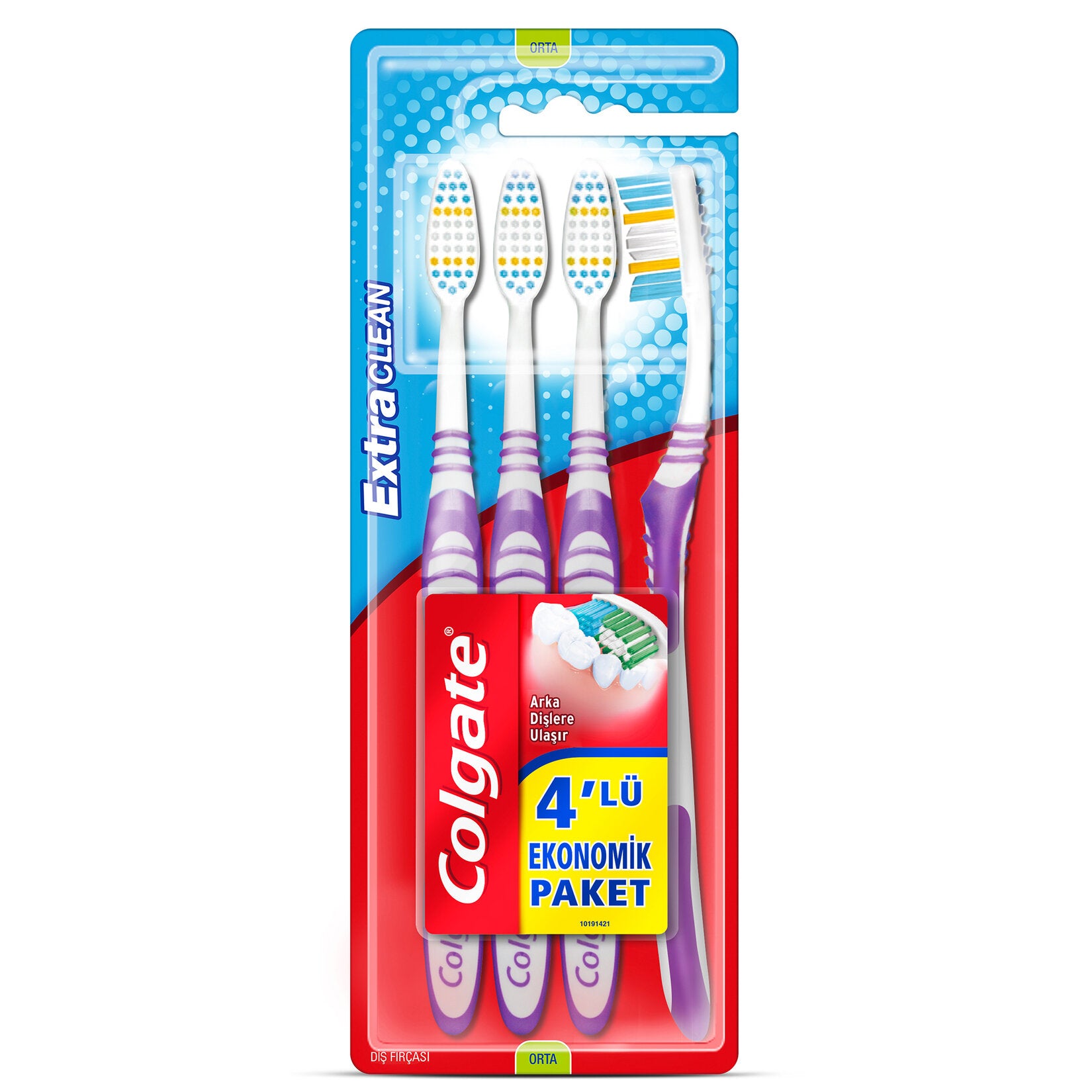 Colgate Extra Clean Medium Toothbrush 4-Pack (Orta Di? F?r?as? 3+1)