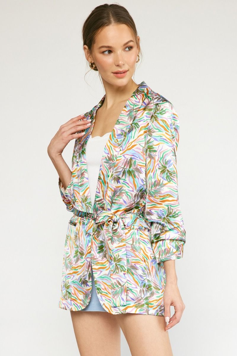 Tropical Vibes Satin Jacket