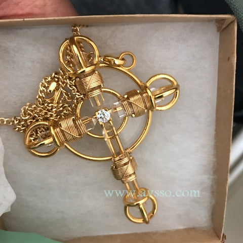 24K Goldplated Buddha Maitreya the Christ Shambhala Christ Cross Radiator 5