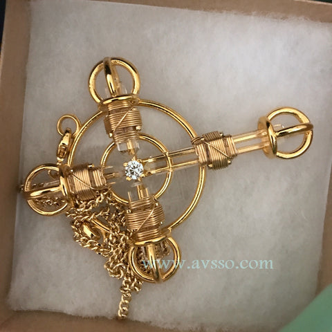 24K Goldplated Buddha Maitreya the Christ Shambhala Christ Cross Radiator 4