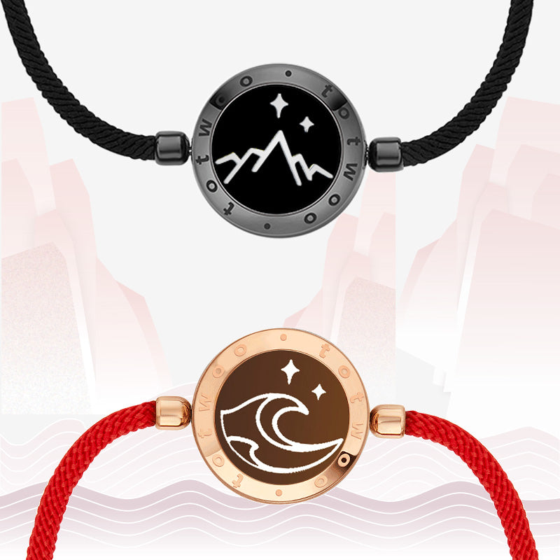 Pulseras de Montaña y Mar con Cuerda Milanesa (Negro y Rojo)
