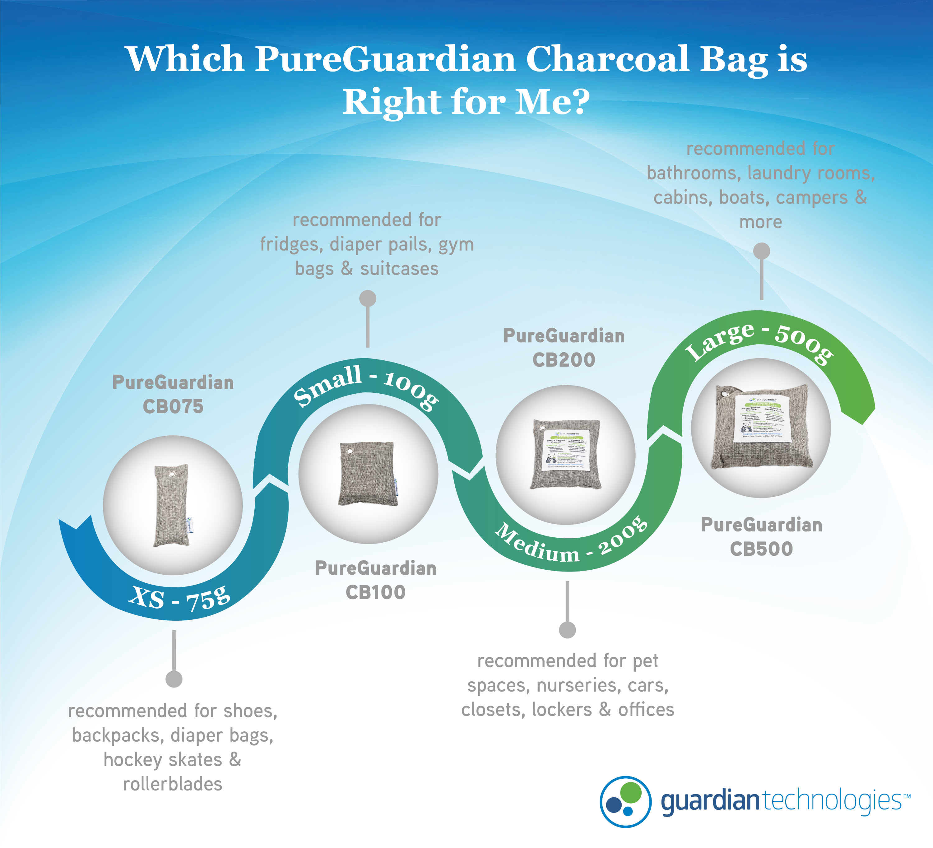 PureGuardian CB500 Bamboo Charcoal 500g Air Purifying Bag