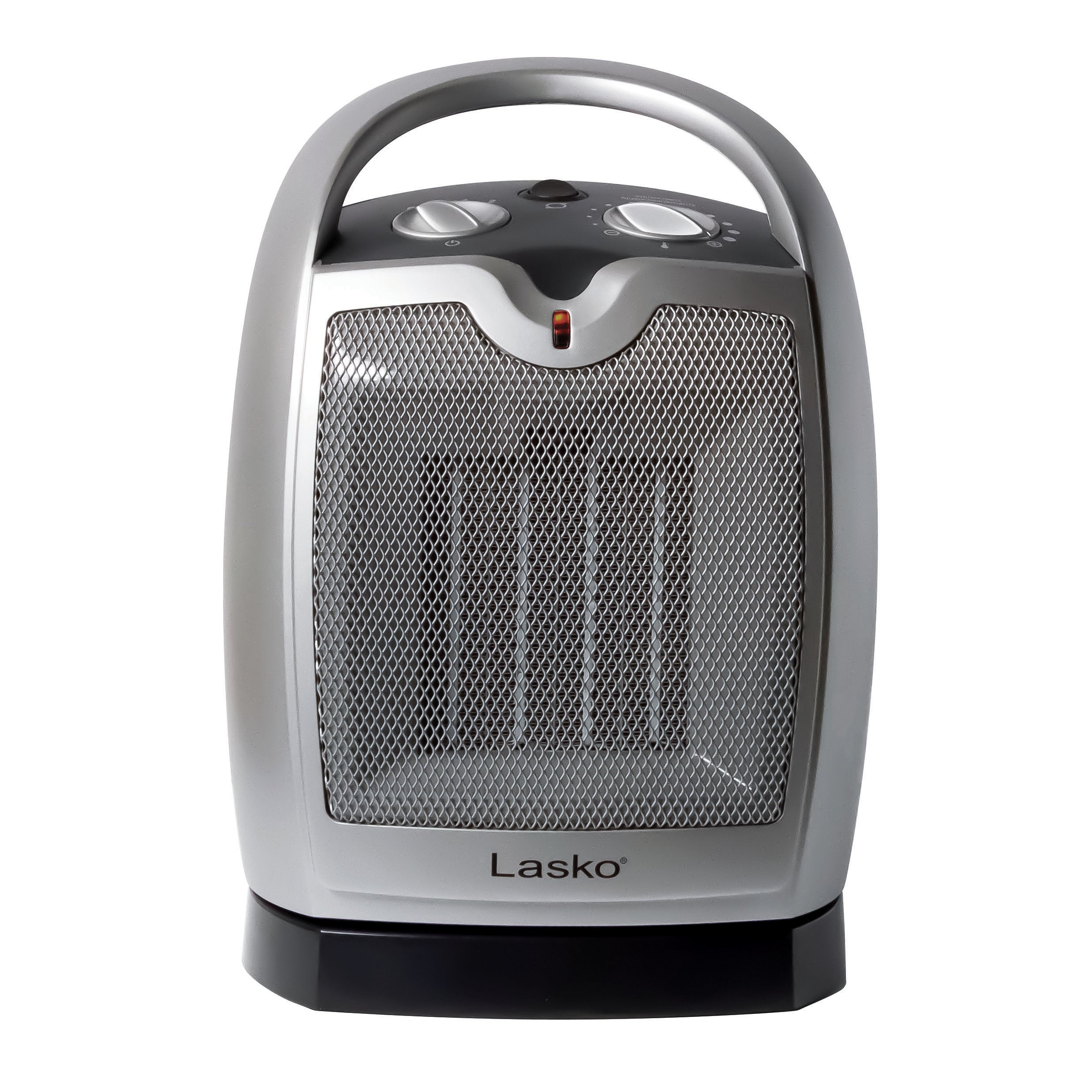 Lasko 1500W Electric Oscillating Ceramic Tabletop Space Heater with Adjustable Thermostat, 5409, Gray