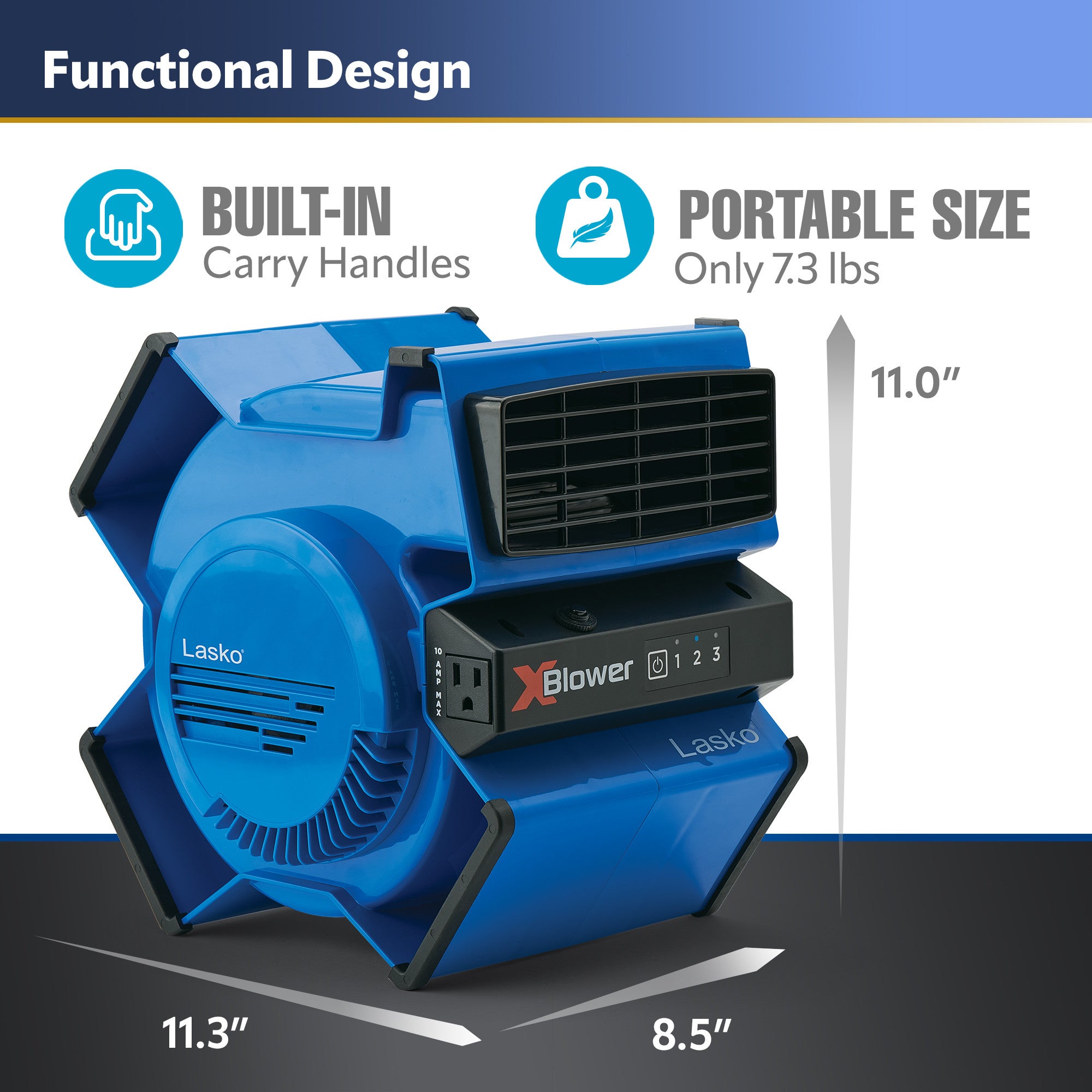 Lasko X12905 Multi-Position Utility Blower Floor Fan