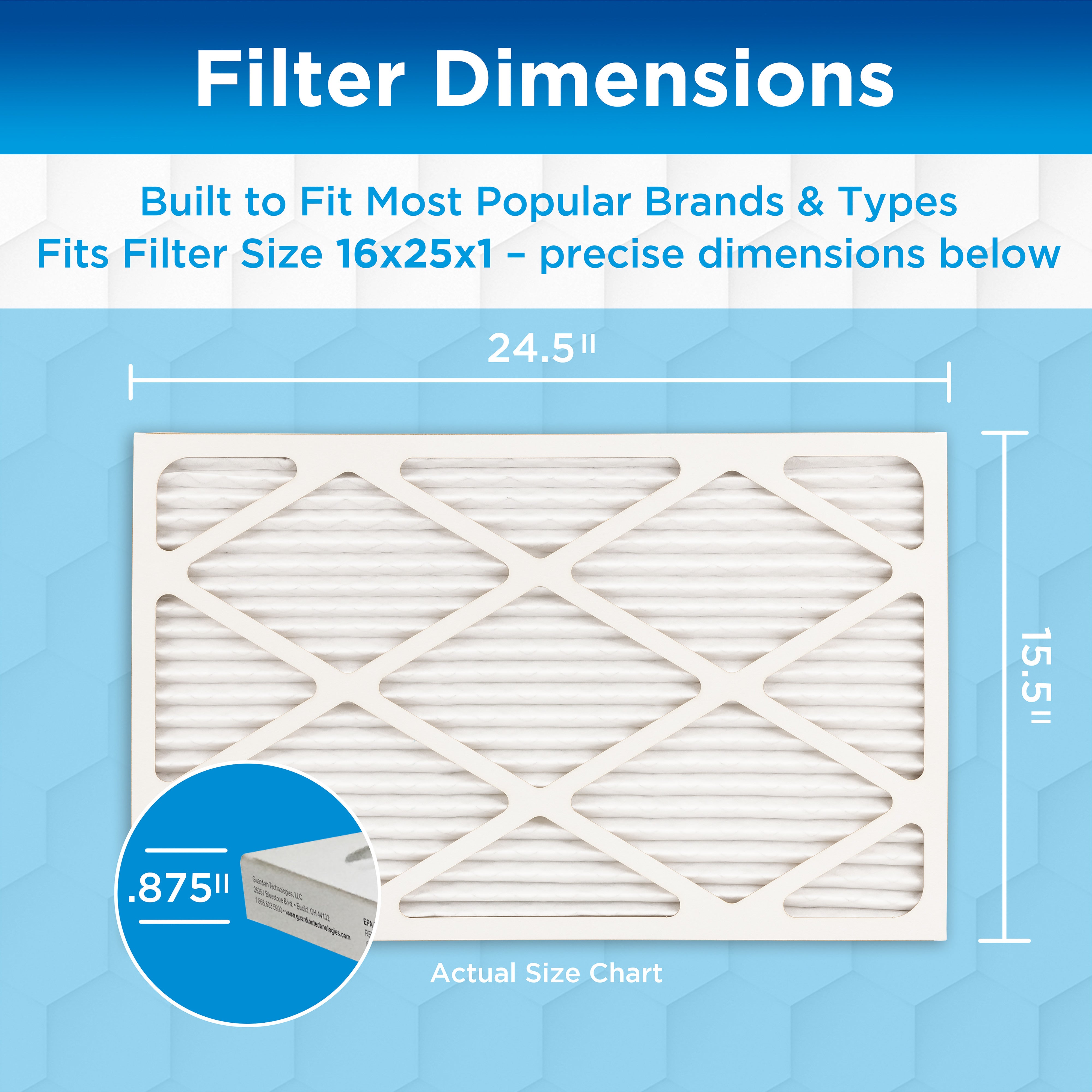 GermGuardian AC Furnace Air Filter 16x25x1 (4 count)