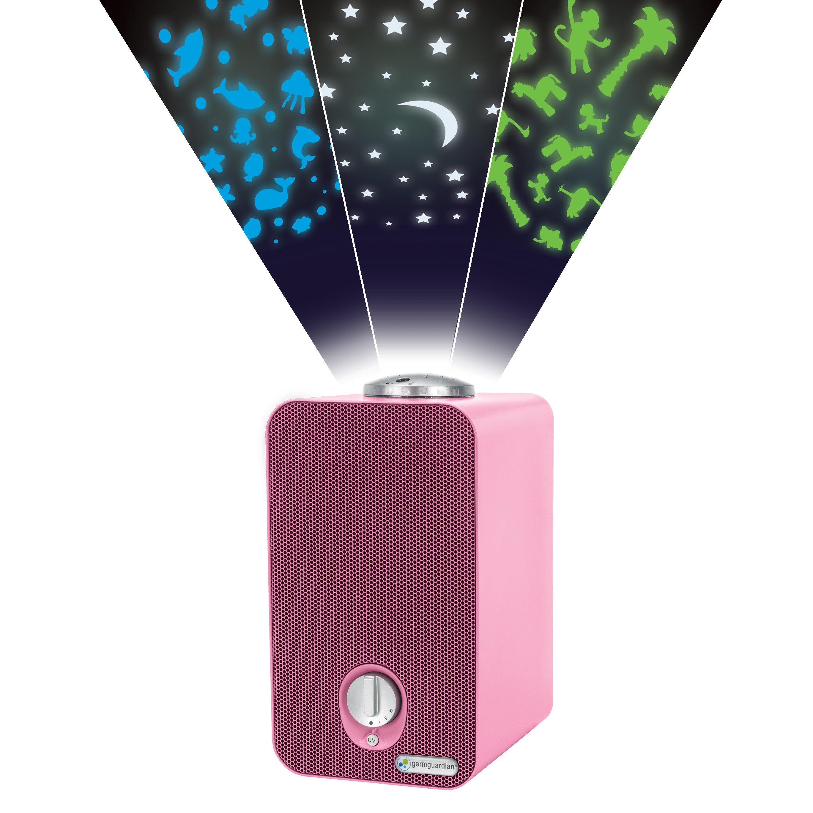 GermGuardian AC4150 4-in-1, Air Purifier with HEPA Filter, UV-C Sanitizer and Night Light Projector For Kids Room (pink)