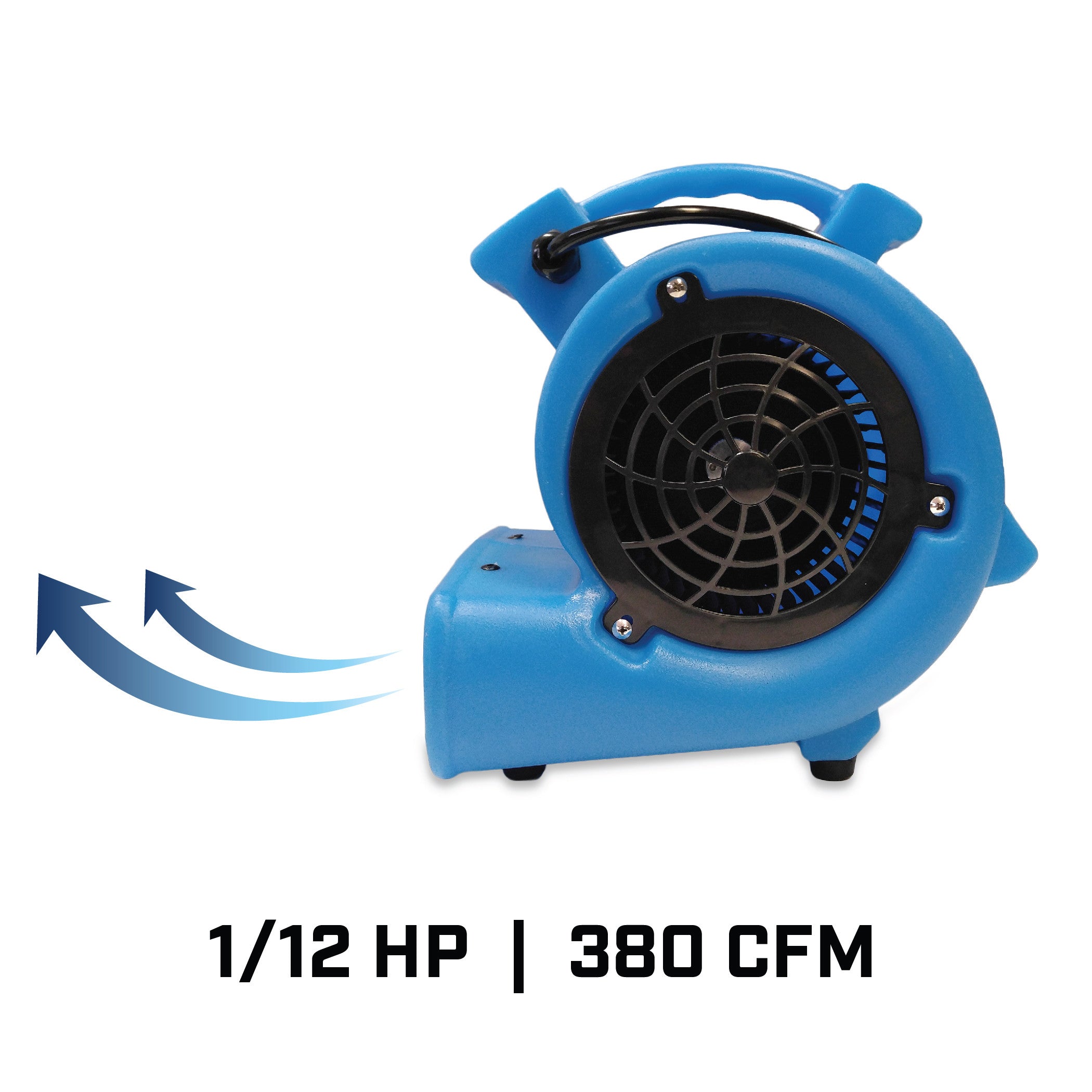 BlueDri Mini Storm 1/12 HP Compact Residential Air Mover & Blower Fan: blue