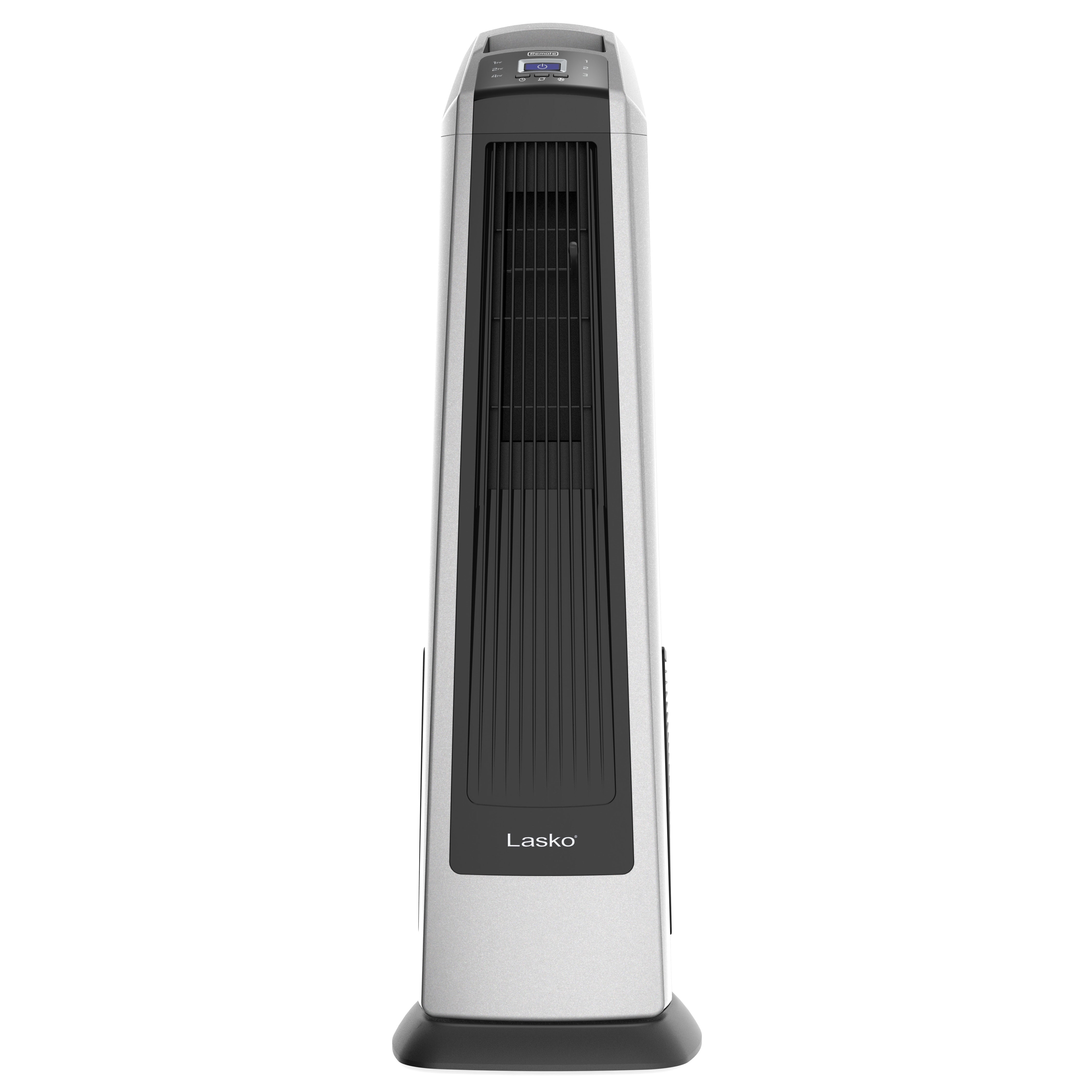 Lasko High Velocity Tower Fan with Remote Control, U35115, Silver/Black