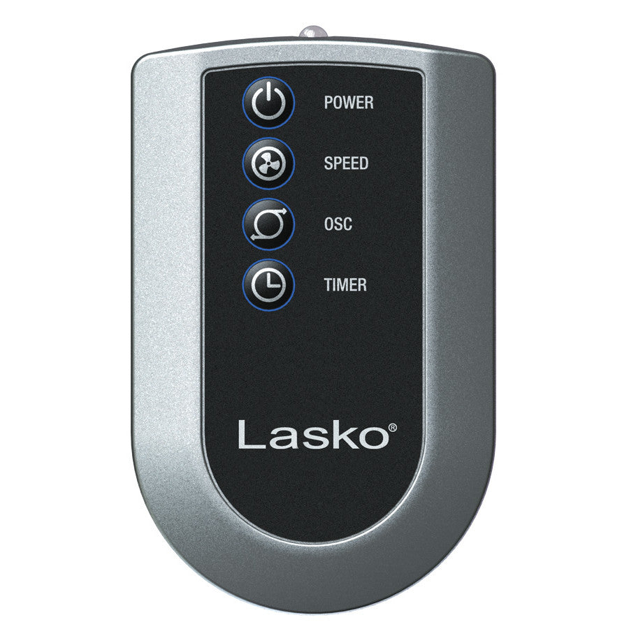 Lasko High Velocity Tower Fan with Remote Control, U35115, Silver/Black