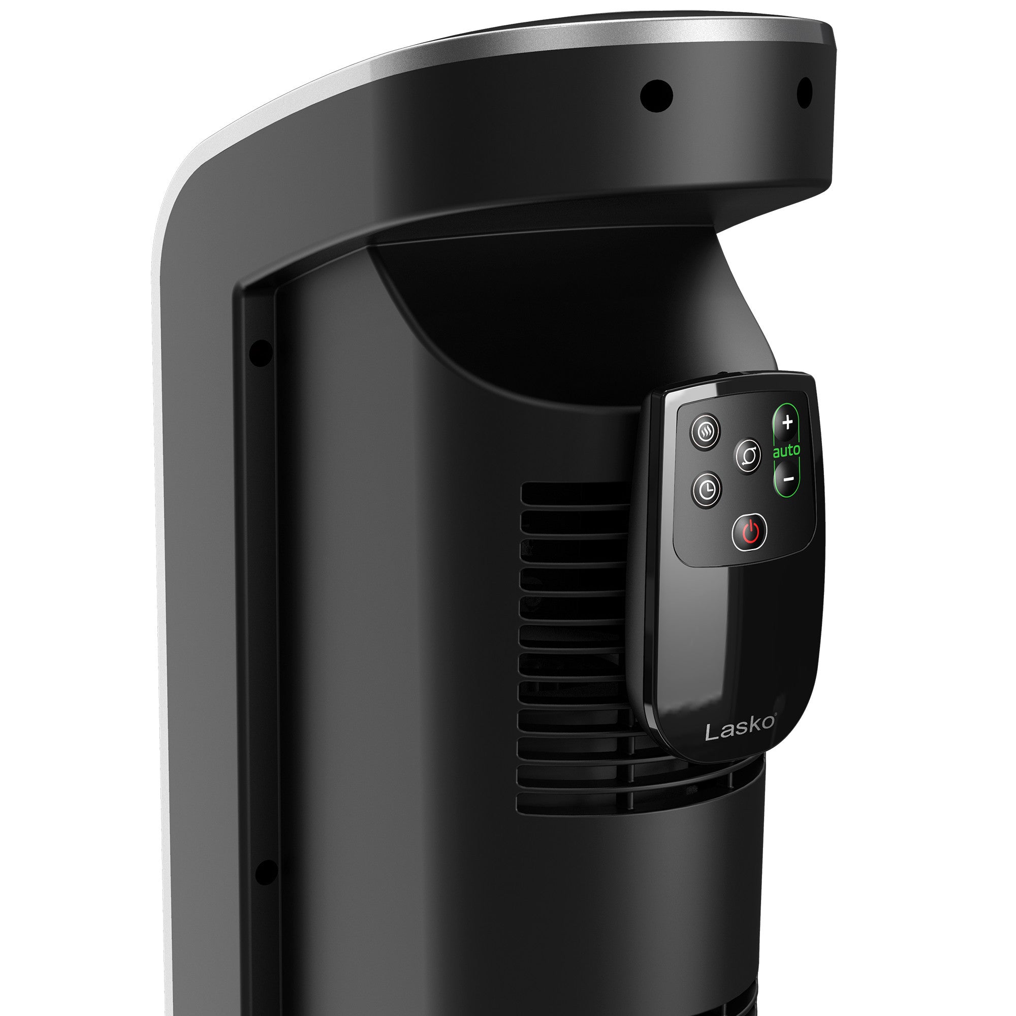 Lasko 1500W Oscillating Ceramic Tower Space Heater with Timer and Remote, CT22425, Black