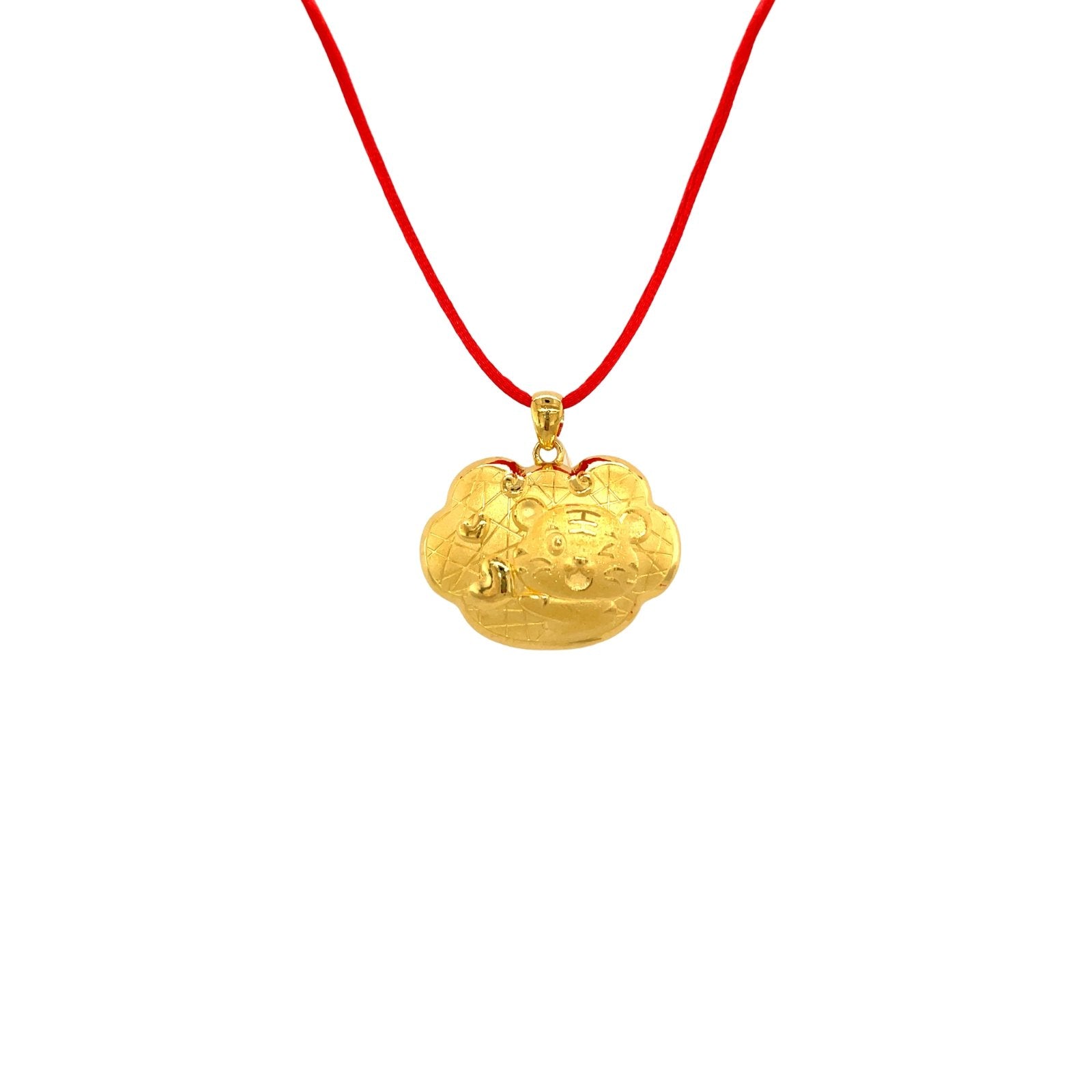 24K Gold Year of the Tiger Locket Pendant