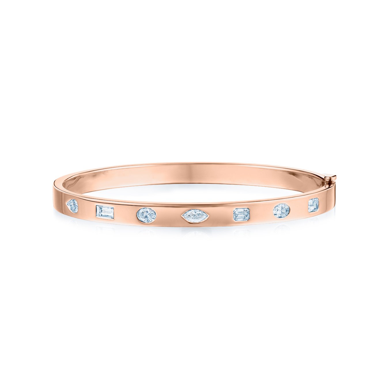 Kwiat Simple Bangle with Mixed Shape Diamonds