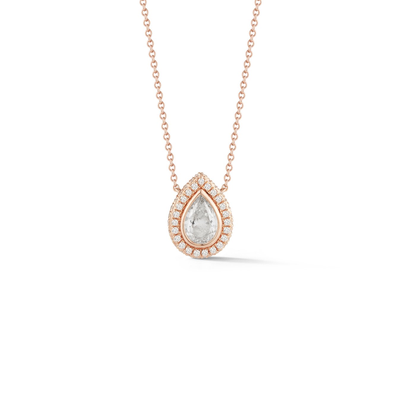 Pear-shaped Diamond Pendant and Chain