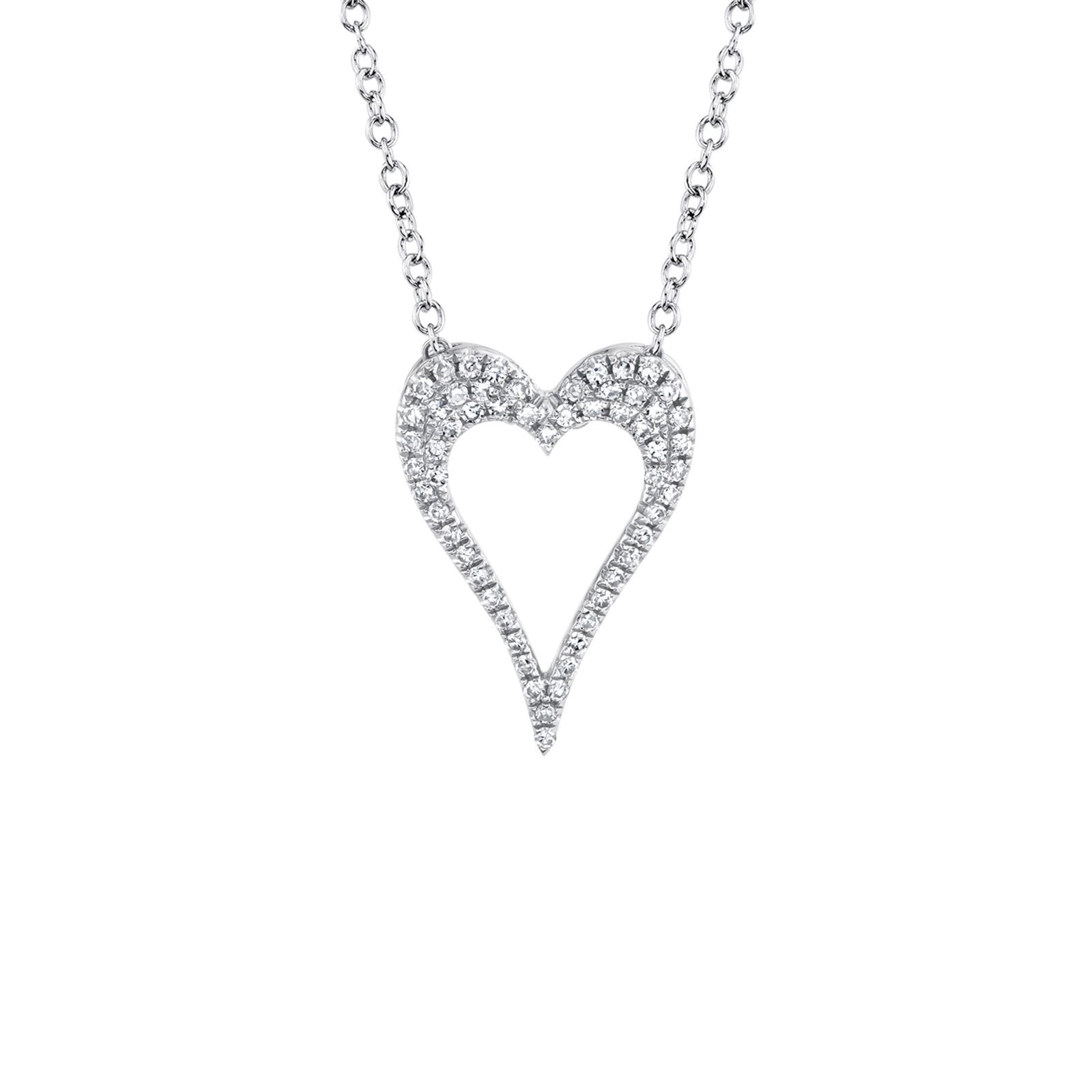 Shy Creation Diamond Open Heart Necklace