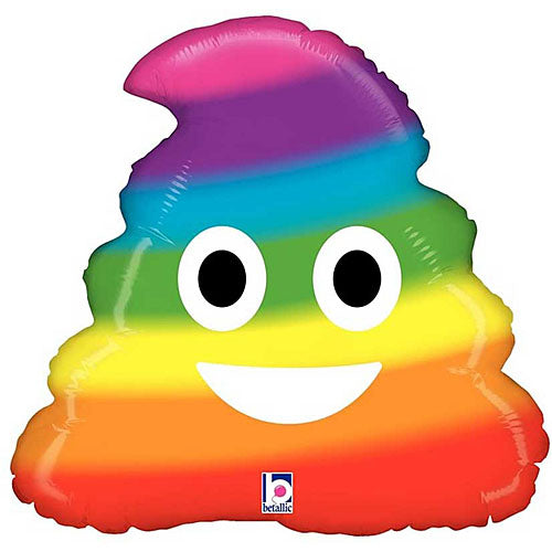 Emoji Smiley Rainbow Poo Shape Balloons 20