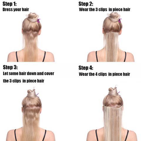 How to wear the clips in hair extensions-step one
