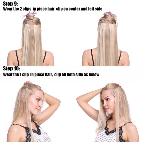 How to wear the clips in hair extensions-step three