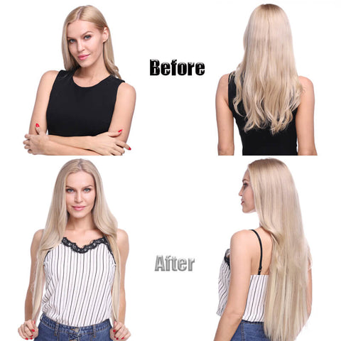 How to wear the clips in hair extensions-step four