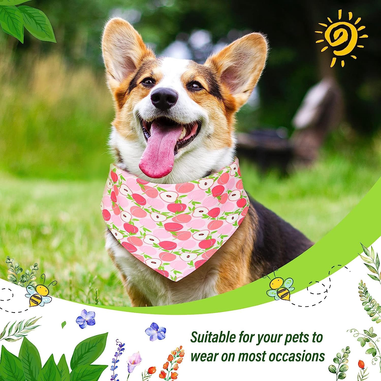 12 Pieces Summer Dog Bandanas