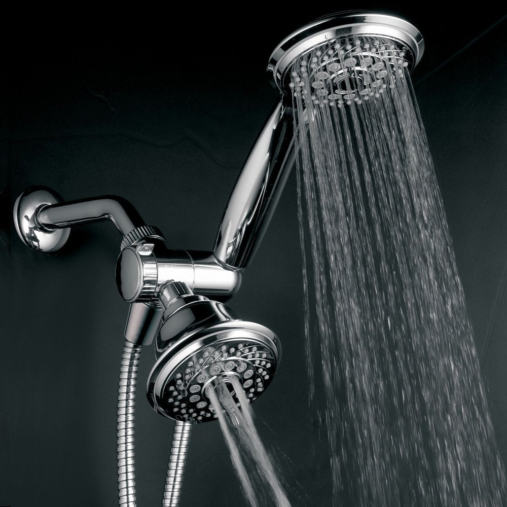 24-Setting Luxury 3-Way Shower Combo, Shower Head and Handheld Chrome