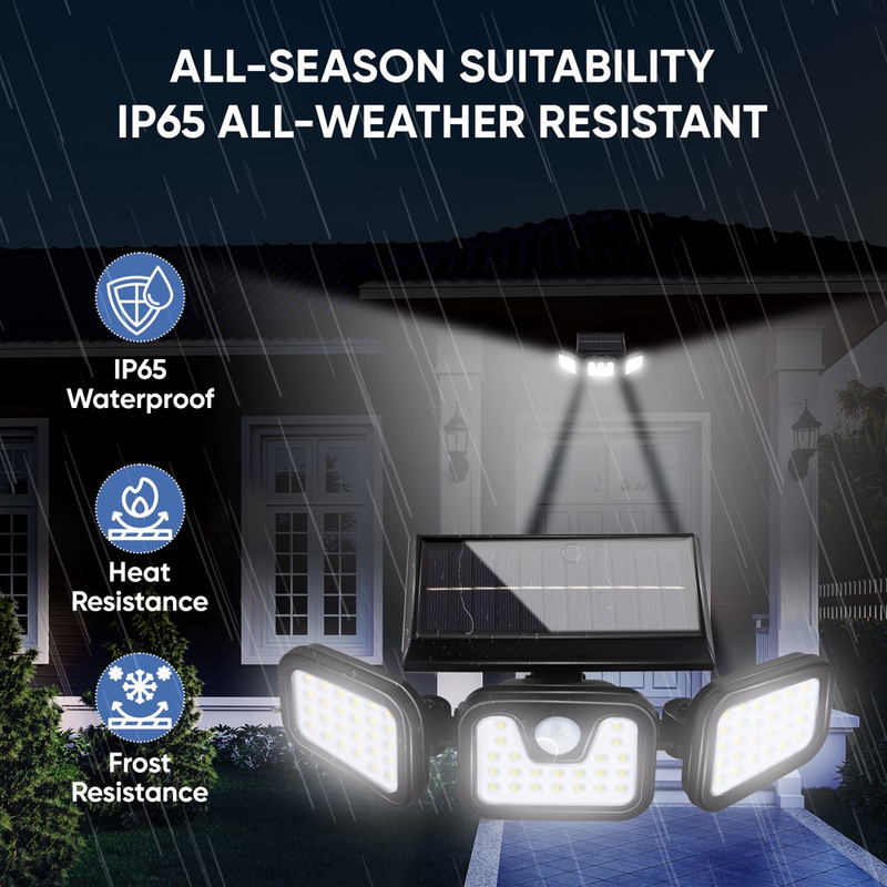 2 Pack Solar Motion Sensor Outdoor Lights with High Brightness 74 LEDS