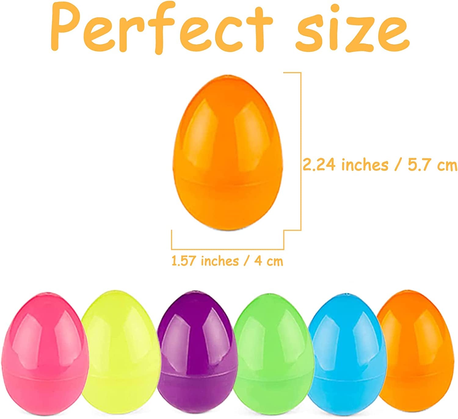 Fillable Colorful Plastic Easter Eggs 48 Pack