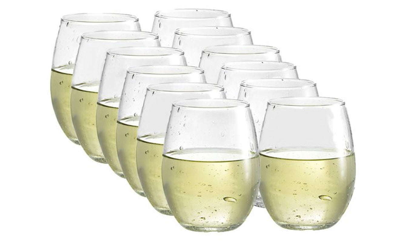 15 Oz. Cachet Clear Stemless Wine Glass 12 Piece Set