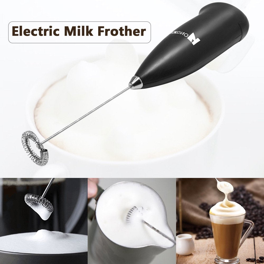 Milk Frother Rechargeable, Handheld Electric Whisk Foam Maker for Lattes, Matcha, Cappuccino, Frappe, Hot Chocolate