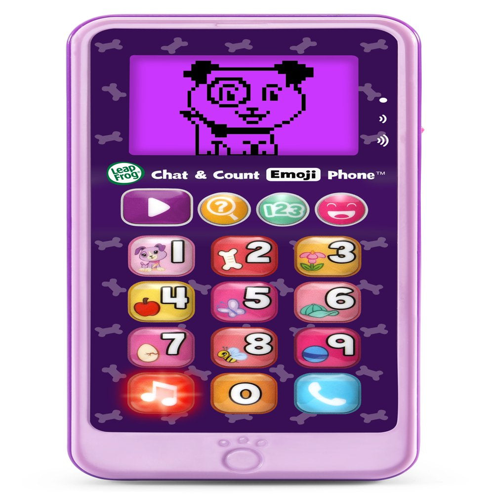 Leapfrog Chat and Count Emoji Phone, Violet, Pretend Play Toy for Kids, Teaches Numbers