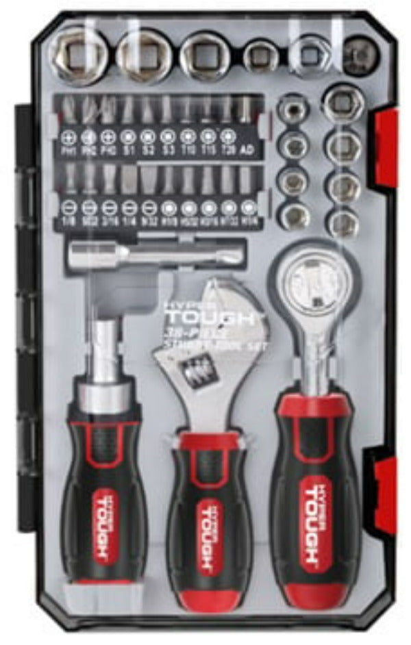 38 Piece Multi-Size Stubby Wrench and Socket Set