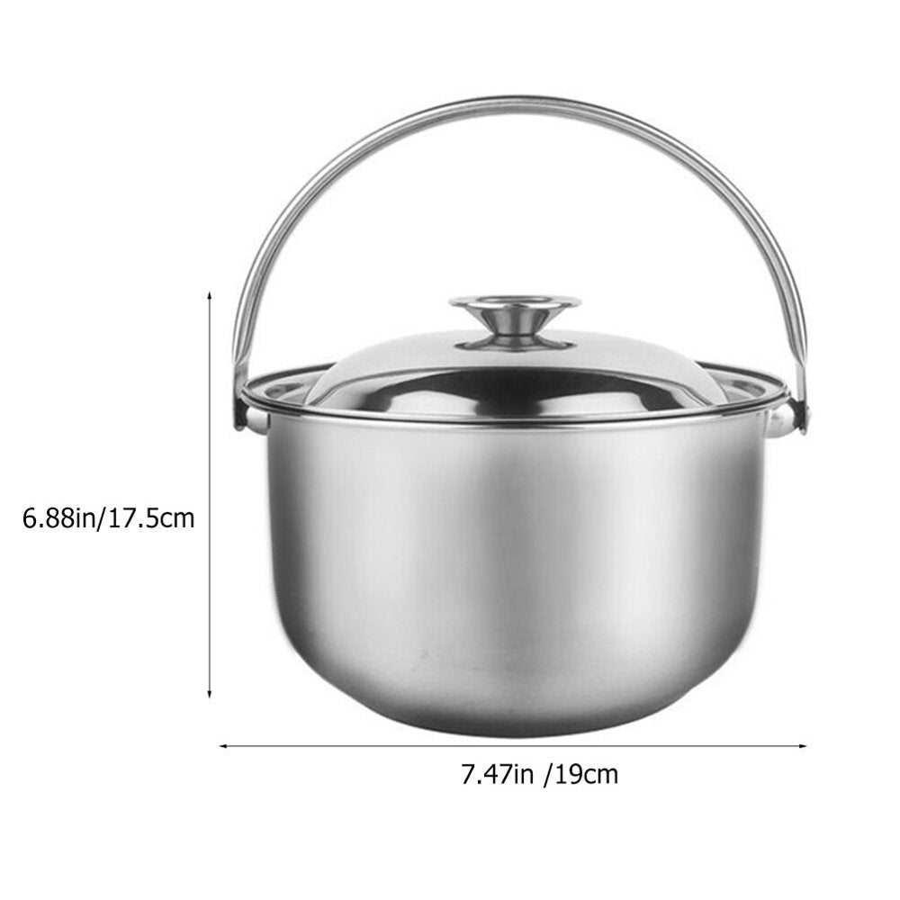 Stainless Steel Soup Pot with Lid Multipurpose Soup Pot Heat Resistant Stewing Pot