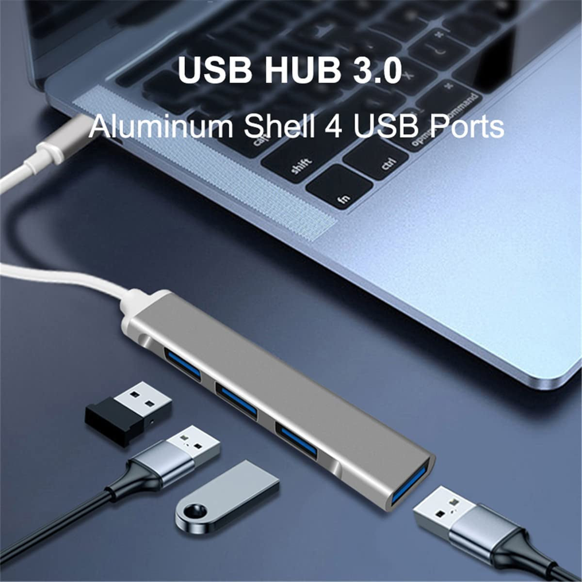 4 Port Multi Splitter Adapte USB HUB 3.0 PC Computer Accessories USB HUB for Laptop Computer (White)