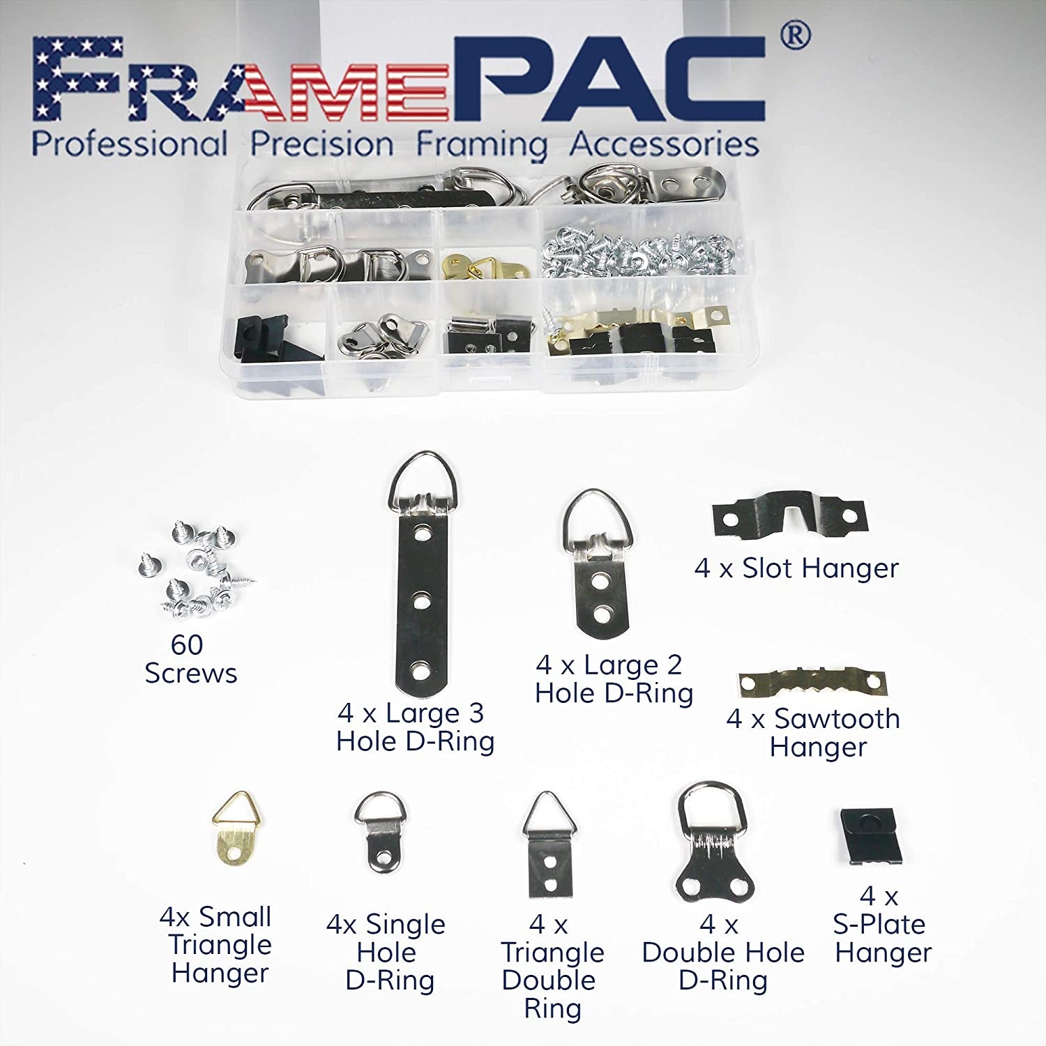 FramePac Picture Frame Hanger Set 96 Pieces