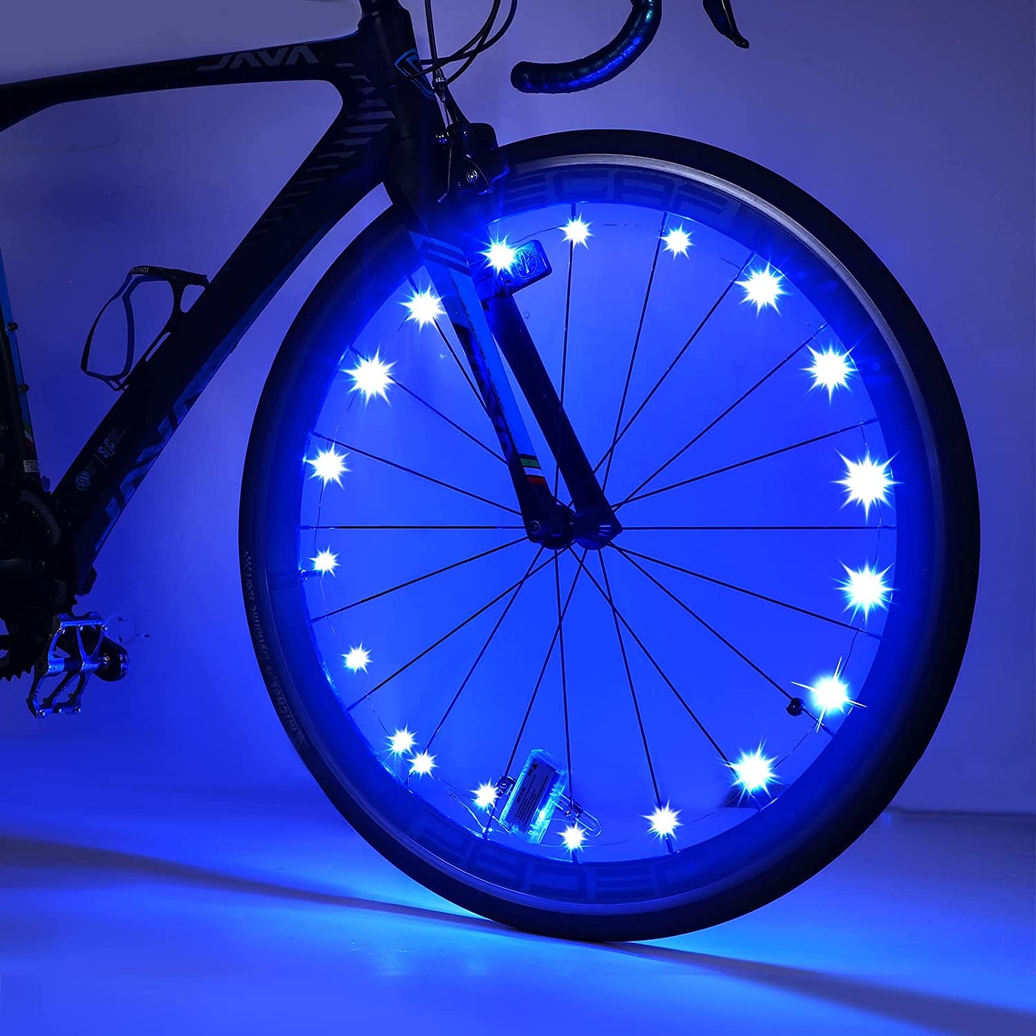 6 Pcs Tire Pack LED Bike Lights for Wheel Bicycle Spoke Lights Bright Blue Waterproof Bike Lights for Night Riding