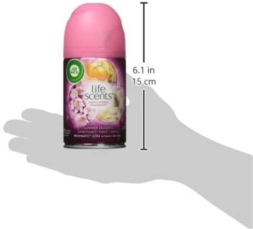 Air Wick Automatic Air Freshener Spray Refill, 2ct, Summer Delights, Odor Neutralization, Essential Oils