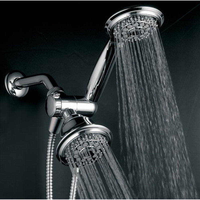 24-Setting Luxury 3-Way Shower Combo, Shower Head and Handheld Chrome