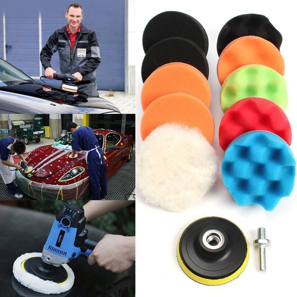 11 Pieces/Set 3 Inch Compound Drill Buffing Sponge Pads S for Car Sanding Polishing Ing