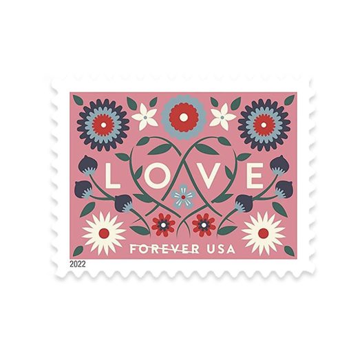 USPS Love 2022 Forever Stamps - Sheet of 20 Postage Stamps